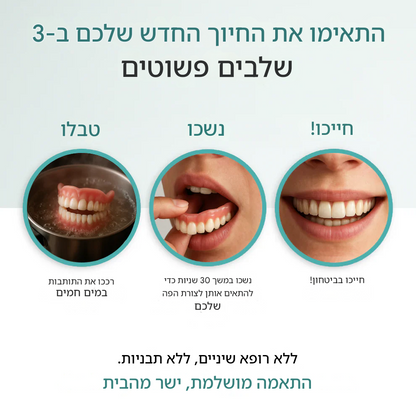 מסתיים היום: חיסכון לזמן מוגבל - שיניים תותבות ROSOPL™ בהתאמה אישית לחיוך בטוח בעצמך